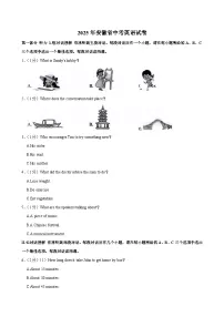 2025年安徽省中考英语试卷及答案