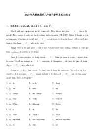 2024-2025学年人教版英语八年级下册期末复习练习含答案