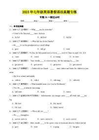 专题26一般过去时-2025年七年级英语下册暑假语法真题专练（通用版）（含答案+解析）