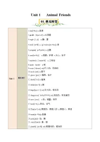人教版（2024）七年级下册（2024）Unit 1 Animal friends导学案