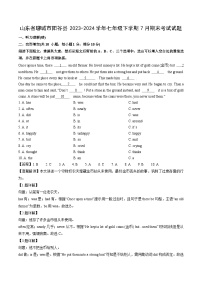 山东省聊城市阳谷县2023-2024学年七年级下7月期末考试英语试卷（解析版）