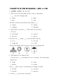 八年级英语下册 第二学期 期中综合测试卷（人教版 2025年春）