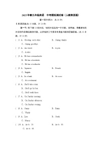 2025年春九年级英语 中考模拟测试卷（人教陕西版）