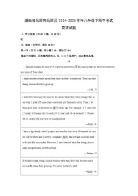 湖南省岳阳市岳阳县2024-2025学年八年级下期中考试 (解析版)英语试卷
