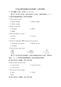 七年级上册英语期末综合测试卷（人教河南版）