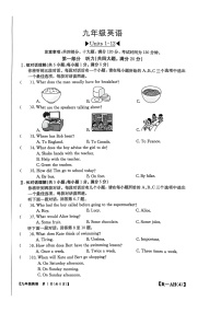 【含听力9英RJ期末】巢湖市2024-2025学年上学期九年级英语期末试卷