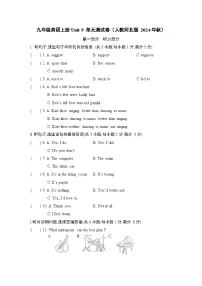 九年级英语上册Unit 9 单元测试卷（人教河北版 2024年秋）