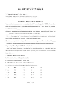 2025年四川省广元市中考英语试卷（含解析）