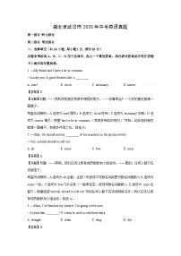 湖北省武汉市2025年中考真题英语试卷（解析版）(1)