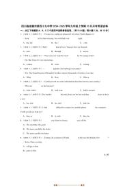 2024～2025学年四川省成都市第四十九中学九年级上10月月考英语试卷