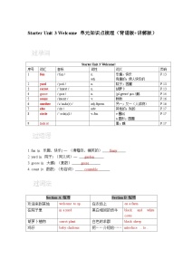 初中英语人教版（2024）七年级上册（2024）Unit 3 Welcome!学案