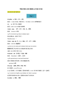 初升高英语衔接教材暑假讲义专题2.4 初高中核心词汇衔接28日复习计划（讲义）