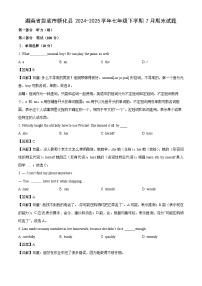 湖南省娄底市新化县2024-2025学年七年级下学期7月期末英语试题（解析版）