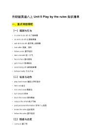 初中英语外研版（2024）八年级上册（2024）Unit 5 Play by the rules?Understanding ideas导学案及答案