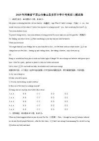 2025年河南省平顶山市鲁山县多所中学中考英语三模试卷-自定义类型
