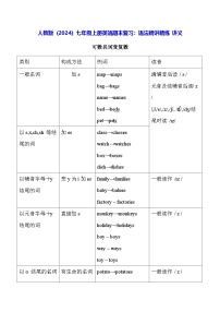 人教版（2024）七年级上册英语期末复习：语法精讲精练 讲义（含练习题及答案）