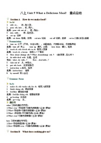 人教版（2024）八年级上册（2024）Unit 5 What a Delicious Meal! Section B Vocabulary in Use精品导学案