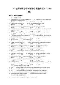 2025-2026学年中考英语复习情态动词语法专项进阶练习
