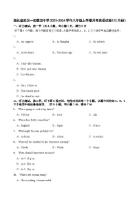 湖北省武汉一初慧泉中学2023-2024学年八年级上学期（12月份）月考英语试卷