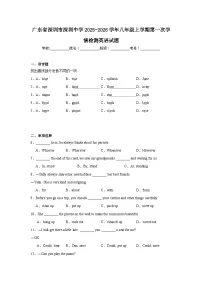 2025-2026学年广东省深圳市深圳中学八年级上学期第一次学情检测英语试题