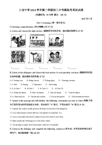2025年上海市民办上宝中学中考三模英语试题（解析版）-A4