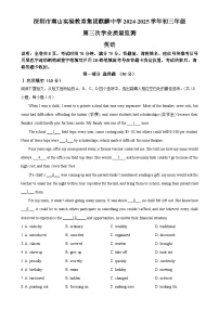 2025年广东省深圳市南山实验教育集团麒麟中学中考三模英语试题（原卷版）-A4
