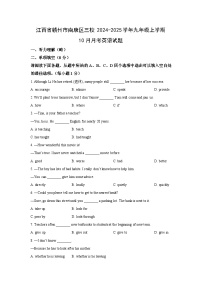 江西省赣州市南康区三校2024-2025学年九年级上学期10月月考英语试题（学生版）
