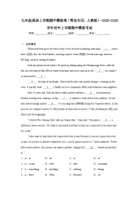 2025-2026学年山东省青岛市九年级上学期期中模拟英语试题