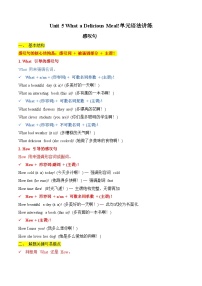 Unit 5 What a Delicious Meal ！感叹句 单元语法讲练（含答案解析）—新人教八年级英语上册