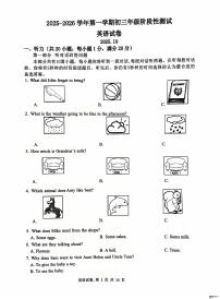 江苏省苏州市振华中学校2025-2026学年九年级上学期10月月考英语试题