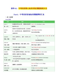 备考清单02：中考英语易混短语搭配汇总 核心高频短语背记-2026 年中考英语总复习核心考点与题型突破讲练（上海专用）