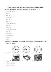 山东省青岛市黄岛区 2024-2025学年七年级上学期期末考试英语试题 含答案