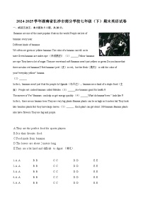 2024-2025学年湖南省长沙市部分学校七年级（下）期末英语试卷(含详细答案解析)