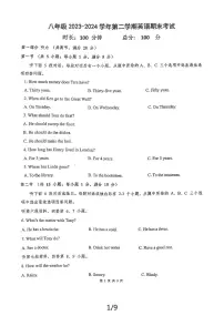 湖南省长沙市一中双语实验学校2023-2024学年八年级下学期英语期末考试试卷
