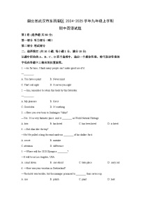湖北省武汉市东西湖区2024-2025学年九年级上学期期中英语试卷（学生版）