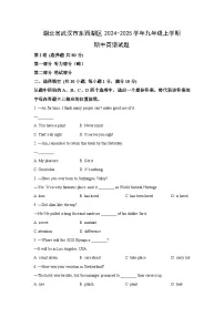 湖北省武汉市东西湖区2024-2025学年九年级上学期期中英语试卷（学生版）