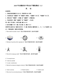 2025年安徽省中考模拟英语试题（A）（原卷版）-A4