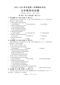 安徽省池州市青阳县2024-2025学年九年级上学期期末考试英语试题