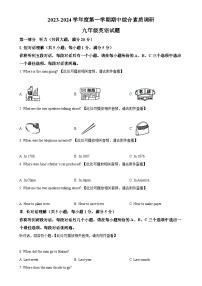 安徽省安庆市九年级上学期期中英语试题（原卷版）-A4