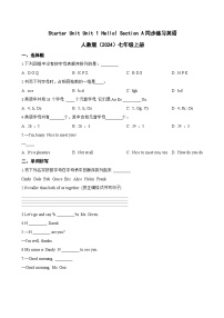 人教版（2024）七年级上册（2024）Unit 1 Hello! Section A测试题