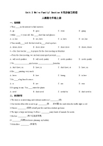 初中英语人教版（2024）七年级上册（2024）Unit 2 We're Family! Section B同步测试题