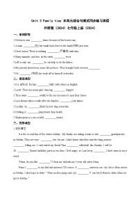 初中英语外研版（2024）七年级上册（2024）Unit 3 Family ties同步测试题