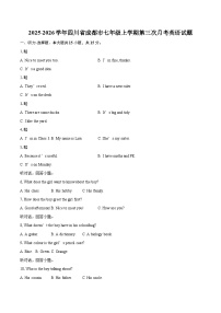 2025-2026学年四川省成都市七年级上学期第三次月考英语试题-自定义类型