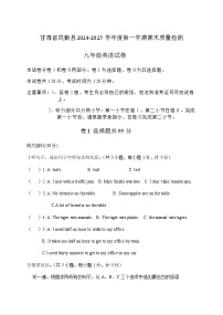 甘肃省武威市民勤县2024-2025学年九年级上学期期末质量检测英语试卷（含答案，含听力原文，无音频）