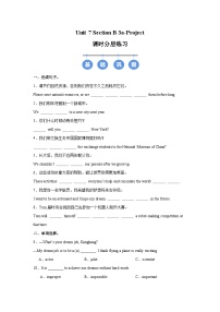 初中英语人教版（2024）八年级上册（2024）Unit 7 When Tomorrow Comes Section B Project优秀巩固练习