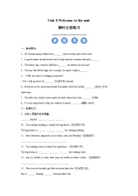初中英语牛津译林版（2024）八年级上册（2024）Unit 8 Safe and soundWelcome to the unit精品当堂检测题
