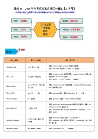 词汇通关01：重点词汇一遍过【A字母】-2026年中考英语总复习核心考点与题型突破讲练（上海专用）