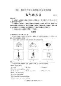 山东省临沂市兰山区2024-2025学年七年级上学期期末考试英语试卷