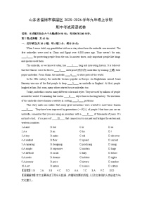 山东省淄博市临淄区2025-2026学年九年级上学期期中考试（解析版）英语试卷