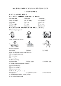 河北省保定市曲阳县2025-2026学年九年级上学期11月期中英语试卷（学生版）